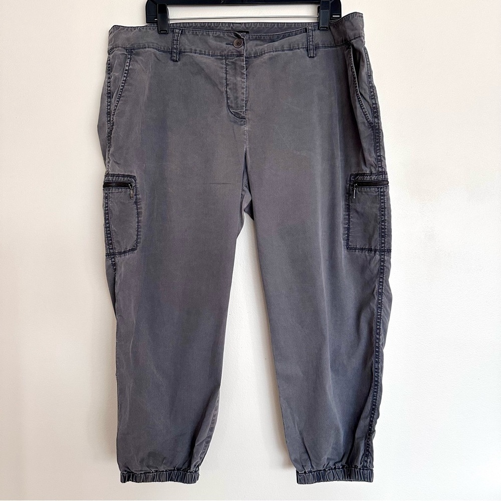 Eileen Fisher Charcoal Gray Utility Cargo Jogger Trousers Size XL - Picture 2 of 8